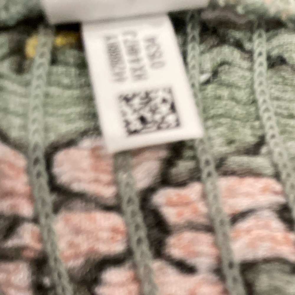 Aerie Smocked pastel floral cotton halter crop top cami beach boho summer M - Picture 4 of 8